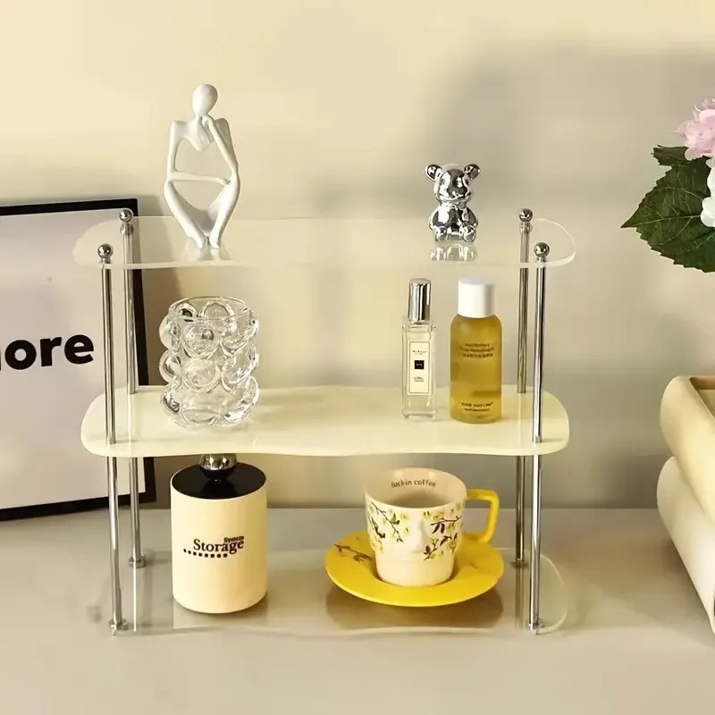 🪞 2-3 Layer Acrylic Desktop Storage Organizer — Modern Multi-Purpose Rack for B