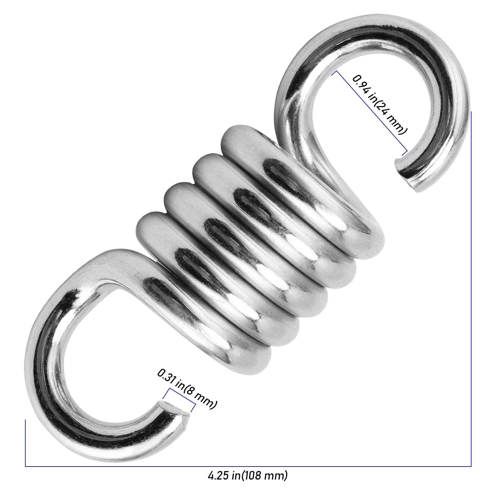 ZEONHEI 4 PCS 4 Inch 1100Lbs Capacity Hammock Chair Spring, Porch Silver gallery