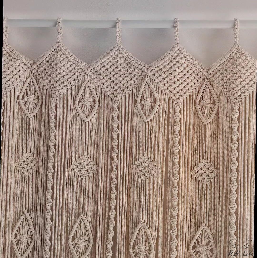 Handmade Wall Curtain, Macrame Curtain, Macrame Wall Hanging, Macrame Decoration gallery