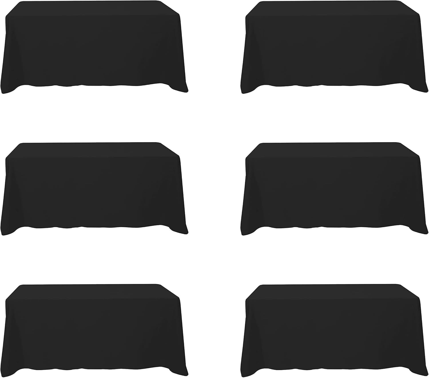 6-Pack Brillmax Black Tablecloths 150 GSM for 6ft Rectangle Tables 90" x 132" gallery