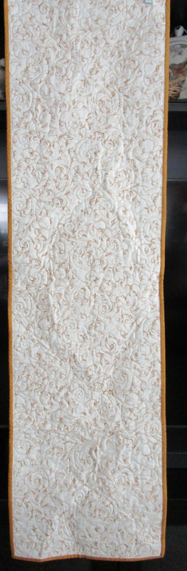 Handmade QUILTED TABLE RUNNER, STAR EARTH TONES, PATCHWORK, 15" BY 53", NEW gallery