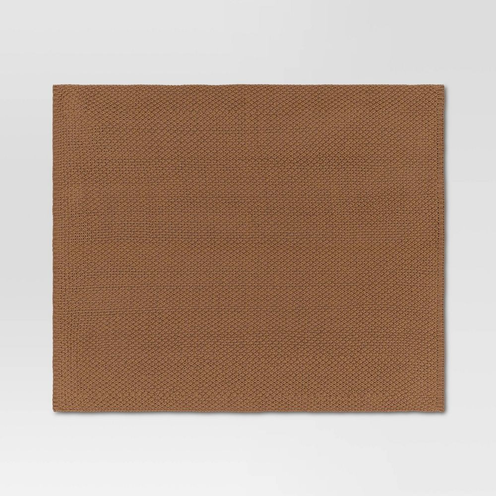 Oversized Recycled Knit Throw Blanket Brown - Threshold gallery