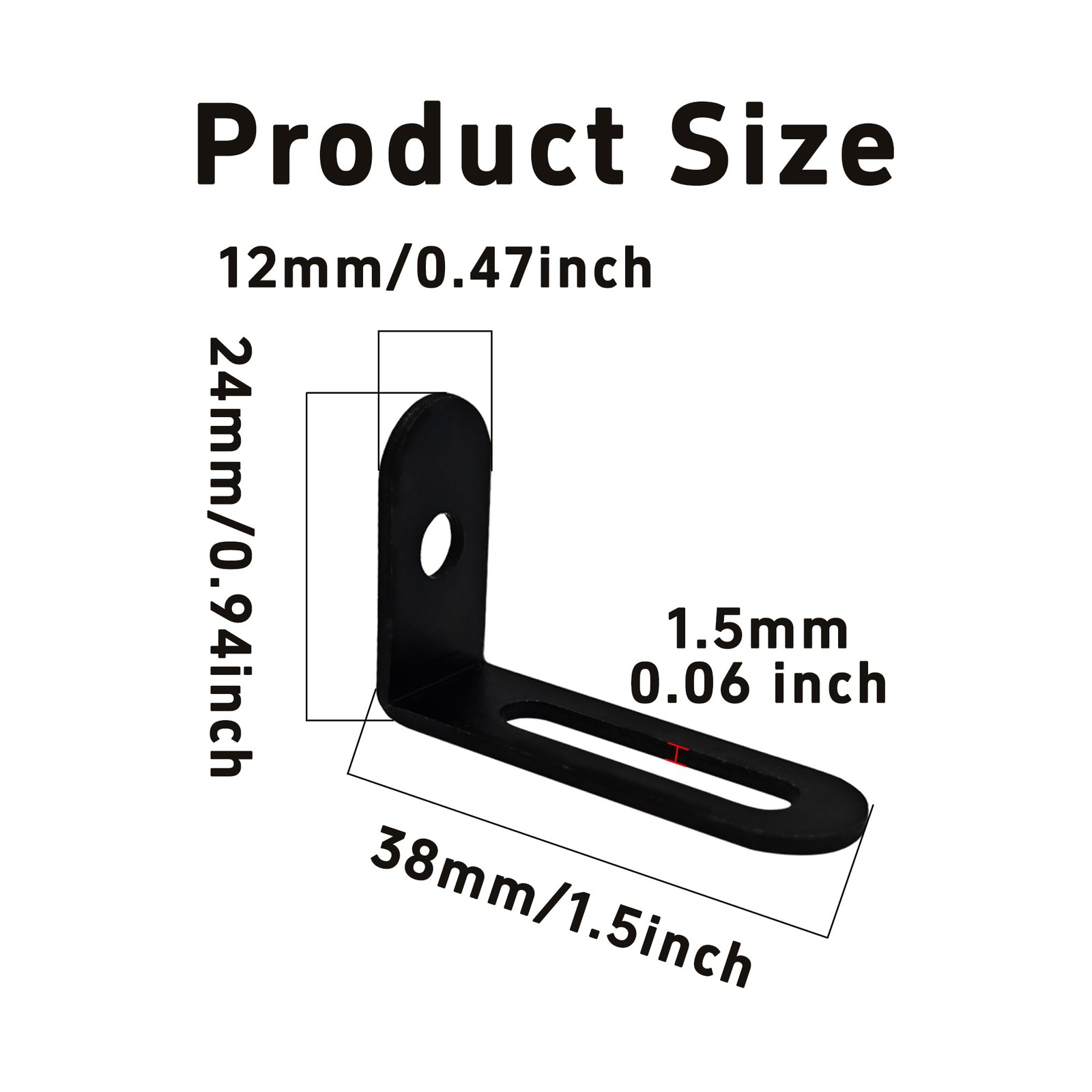 10 PCS 1.5" Black Adjustable L Brackets Heavy Duty Slotted Metal Corner Brace gallery