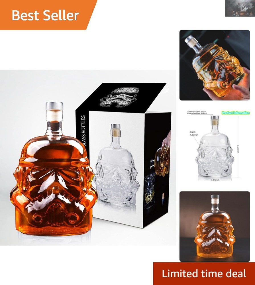 Creative 750ML Whiskey Decanter with Glass & Tongs - Ideal for Special Occasions