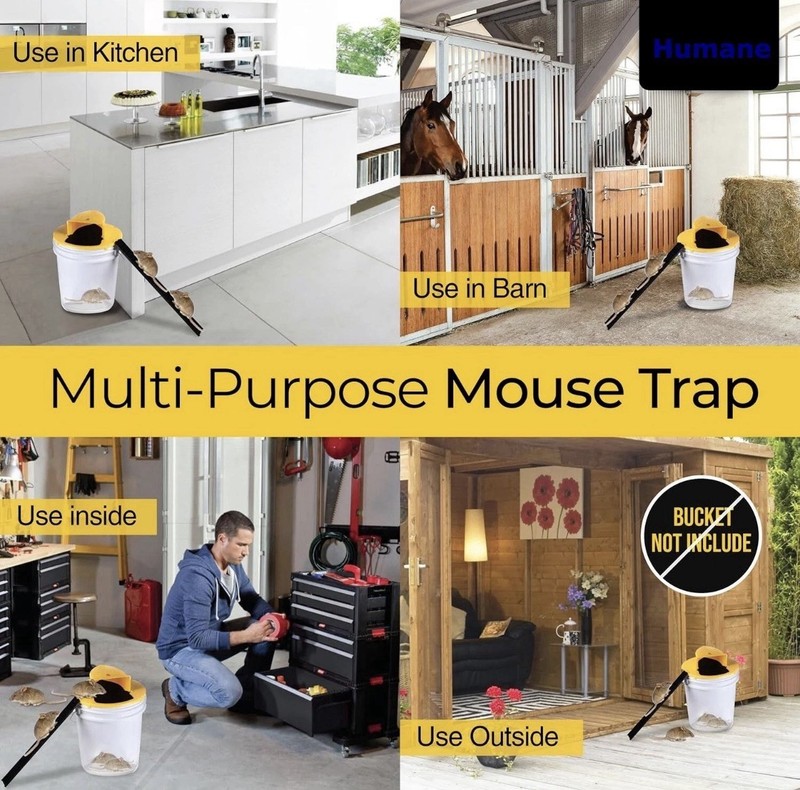 Mouse Rat Trap Flip & Slide Mouse Trap Bucket Catcher Mousetrap Slide Bucket Lid gallery