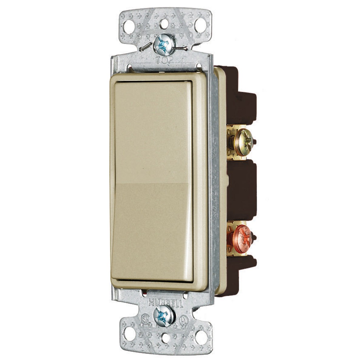 Hubbell Ivory DOUBLE POLE Decorator Rocker Light Switch 15A 120/277V RSD215I gallery