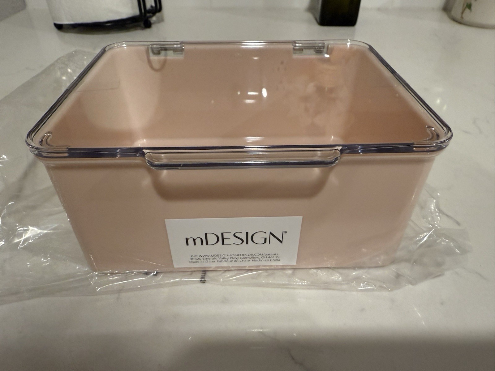 Mdesign Pink/Clear Stackable Storage Container 5.5x6.6x3 gallery