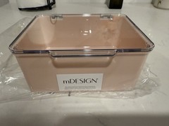 Mdesign Pink/Clear Stackable Storage Container 5.5×6.6×3