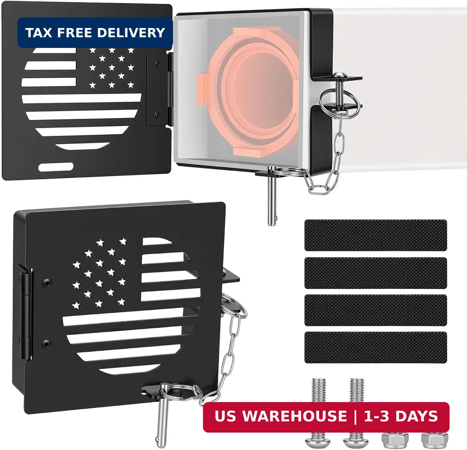 Aluminum RV Bumper End Cap, 4-Inch Square, 2 Pack | Vented, Sewer Hose Storage C gallery