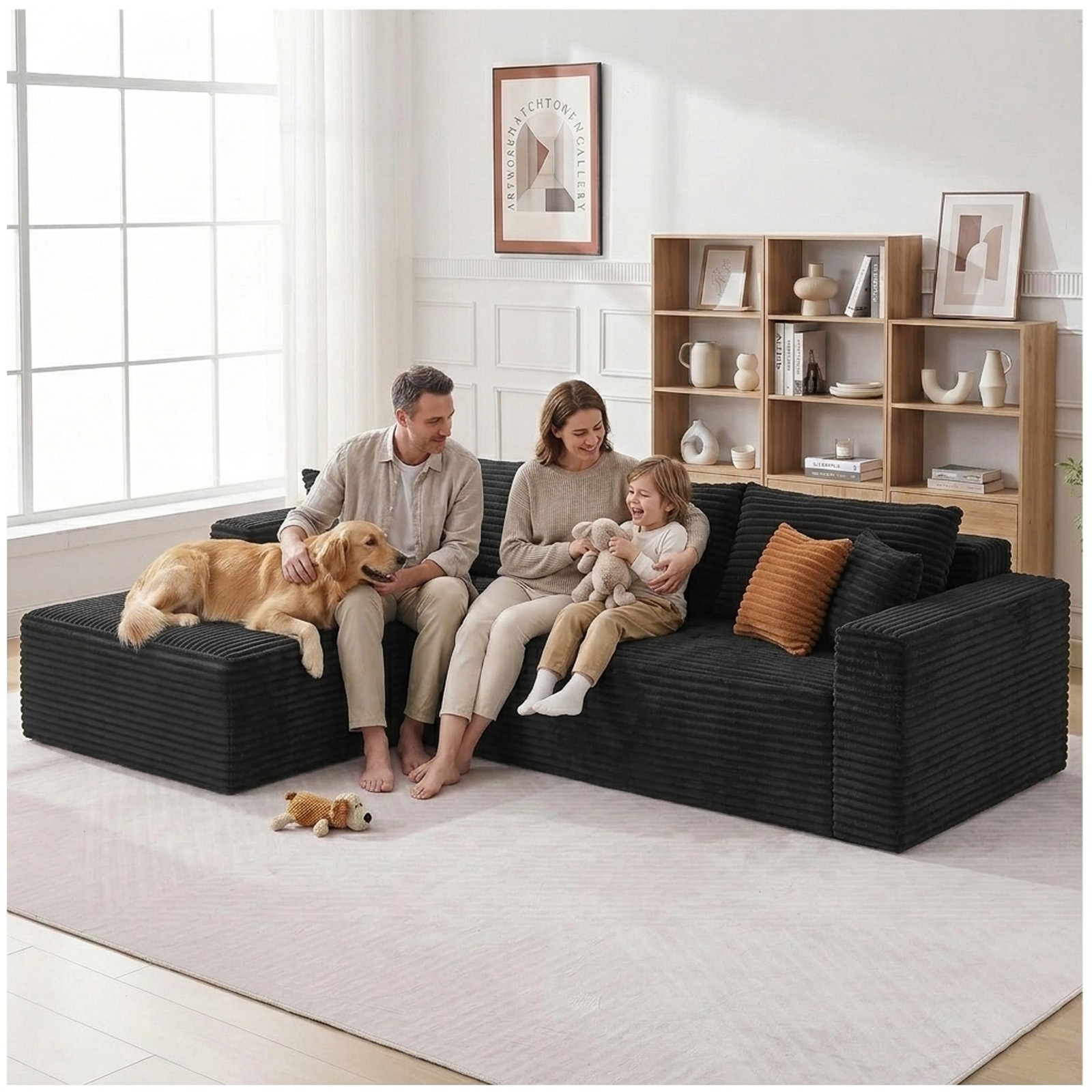 L Shaped Sectional Sofa Cloud Couch Compression Boneless Sofas w/Oversized Chais gallery
