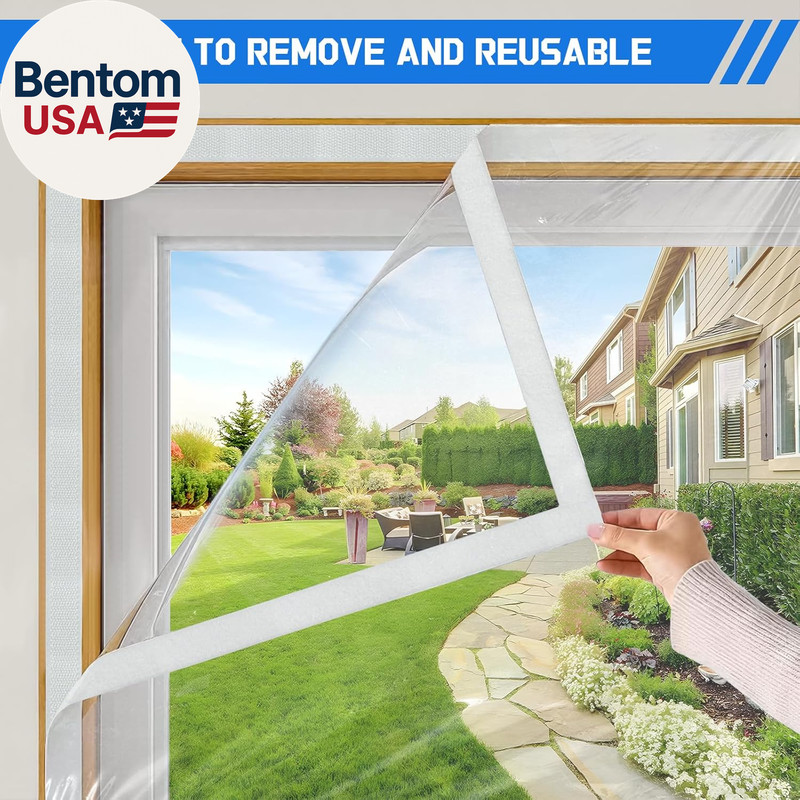 Heavy Duty Window Insulation Kit for Winter - 75 in X 79 in Clear Plastic 180㎛ T gallery
