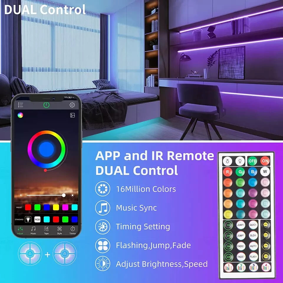 100Ft LED Strip Lights, Smart Light with App Remote Control, RGB LED Lights gallery