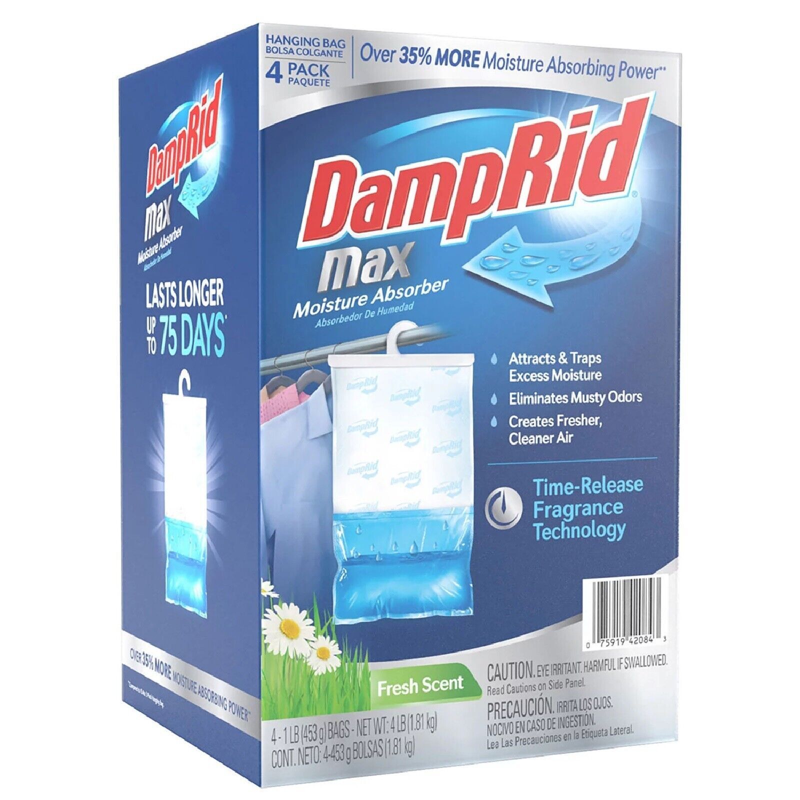 DampRid Max Moisture Absorber Fresh Scent Hanging Bag 4 pk-1lb. gallery