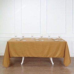 GOLD 72×120 RECTANGLE POLYESTER TABLECLOTH Wedding Party Catering Linens SALE