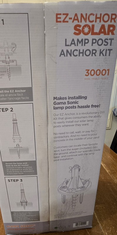 GAMA SONIC Solar Lamp Post Installation Kit with EZ-Anchor In-Ground Auger 30001 gallery