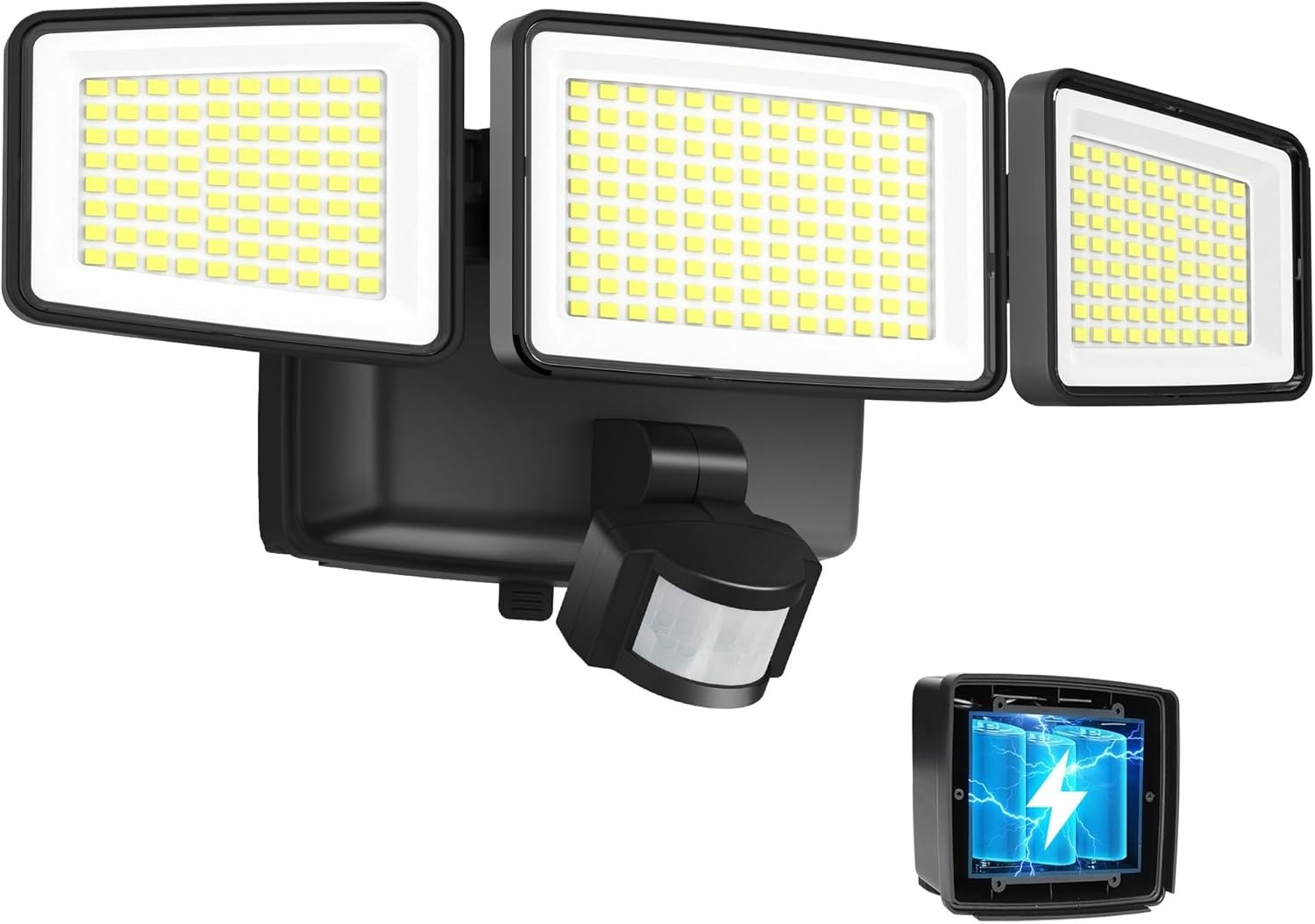 Battery Powered LED Flood Light Outdoor,1500Lm Motion Sensor Security Lights, IP gallery