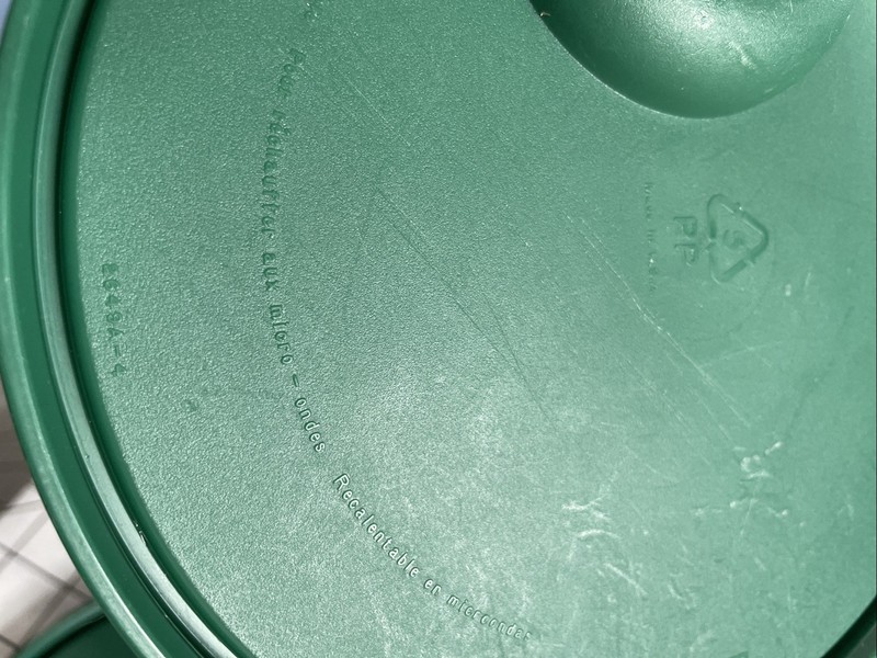 2 Tupperware 2649A Replacement Lids Only Dark Green Rock n Serve Vented 7” gallery