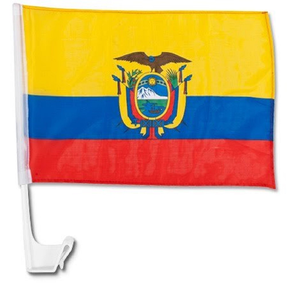 (2 Pack) Ecuador Country Car Window Vehicle 12x18 12"x18" Flag 100D gallery