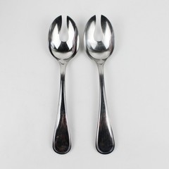 2 Pottery Barn Flatware PBN40 Pattern 18/8 SS Salad Serving Forks 11″ Rare HTF