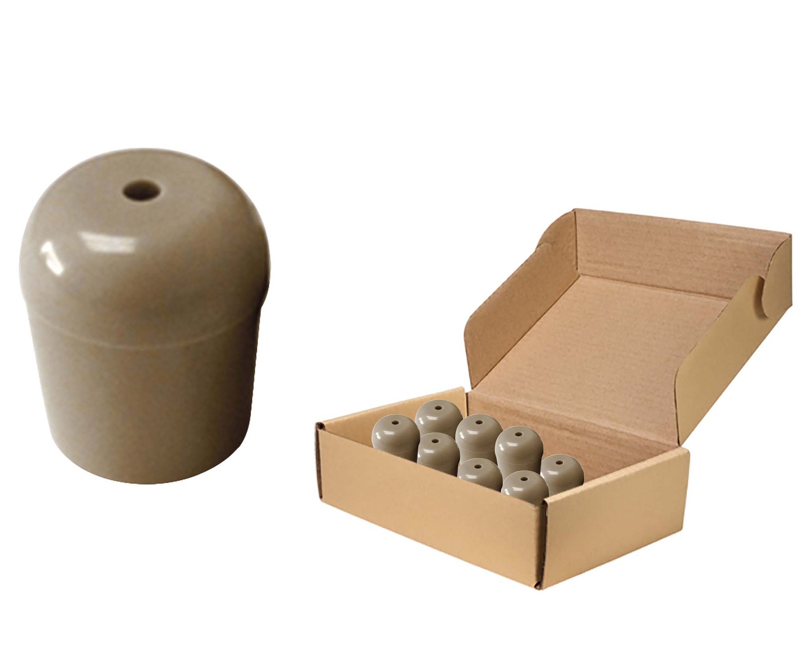 Replacement Folding Chair Tips 50 Pack Tan 3/4 in Round PVC Tubular Leg Caps gallery