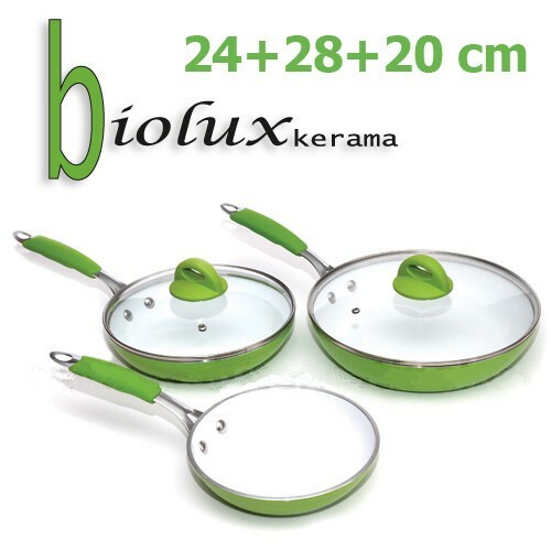 5pc Set Non-stick Frying Pan Ceramic Coating Lotus Effect Biolux Kerama Lot gallery