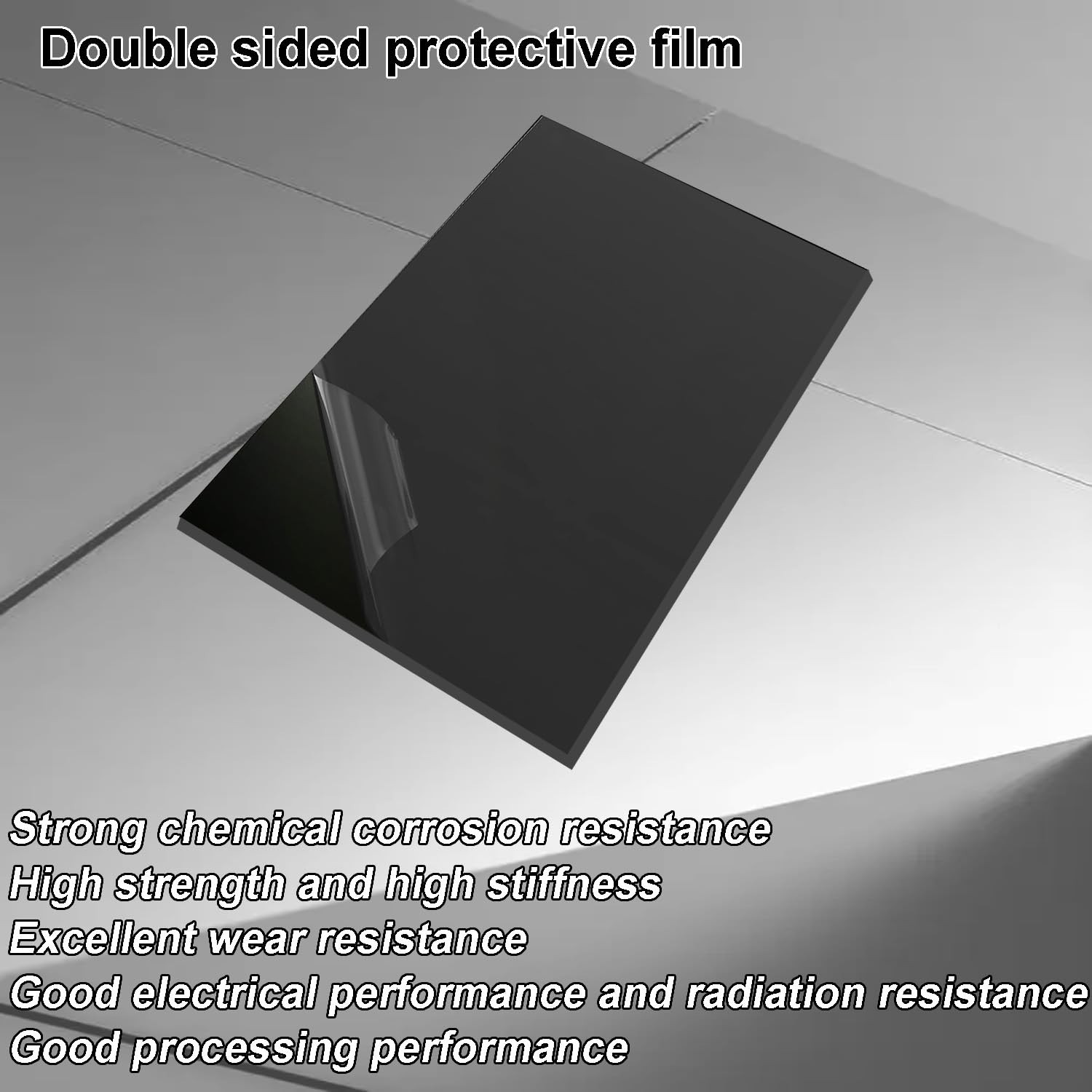 High-Density Polyethylene (HDPE) Plastic Sheet 1/8" Thick 12" X 16"- Black HD... gallery