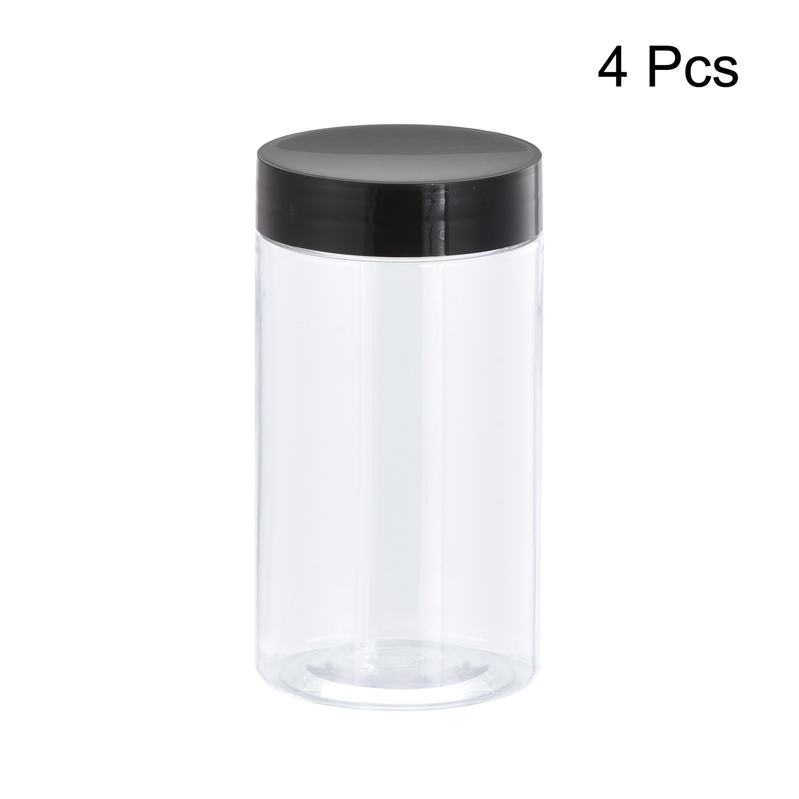 8oz/ 250ml Round Plastic Jars with Black Screw Top Lid for Storage 4Pcs gallery