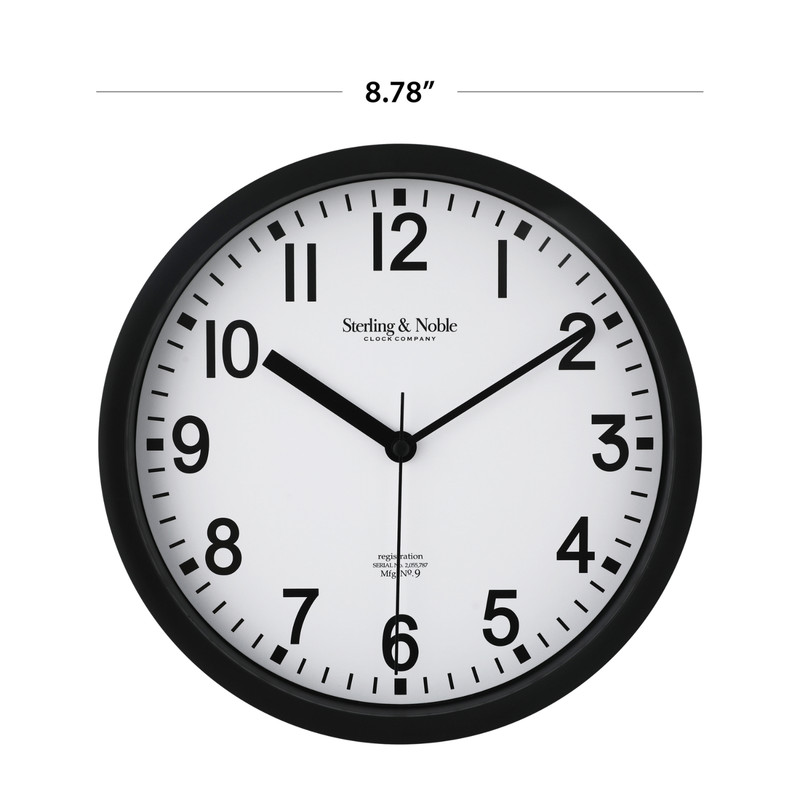 NEW 8.78" Basic Indoor Analog Round Modern Wall Clock, Black (FAST SHIPPING) gallery