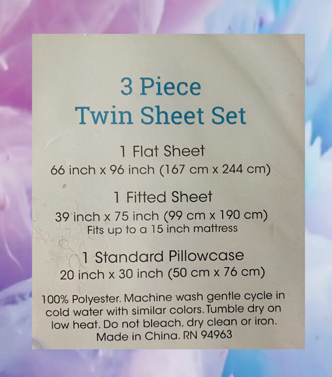 Rainbow Dash 3pc Twin Sheet Set Pink COZY HOME KIDS by Jessica Sanders gallery