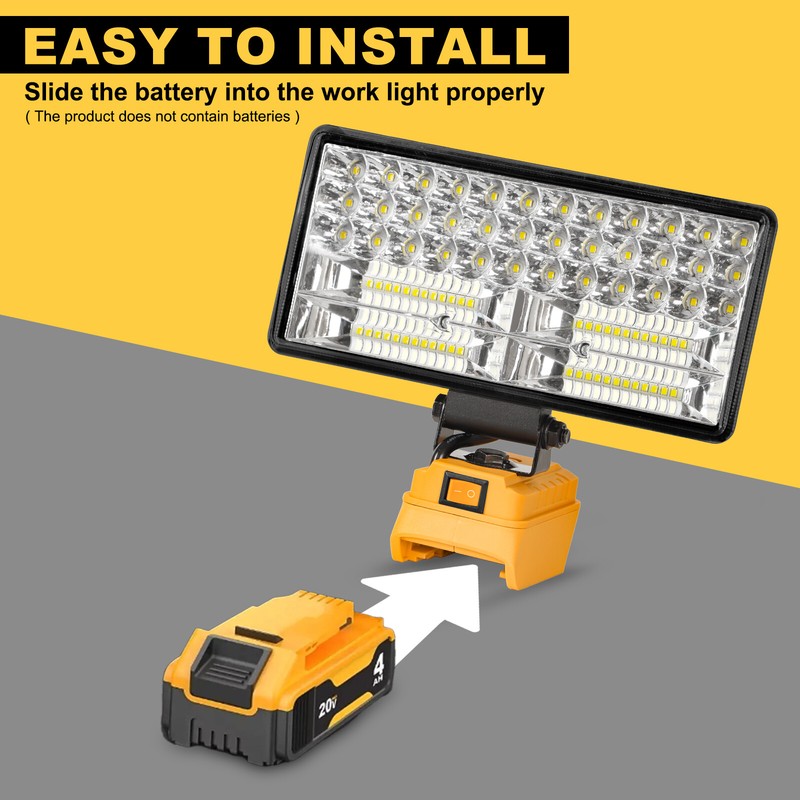 LED Work Light Suitable For DeWalt 20V 60V MAX XR DCB205 Li-Ion Battery 2700LM gallery