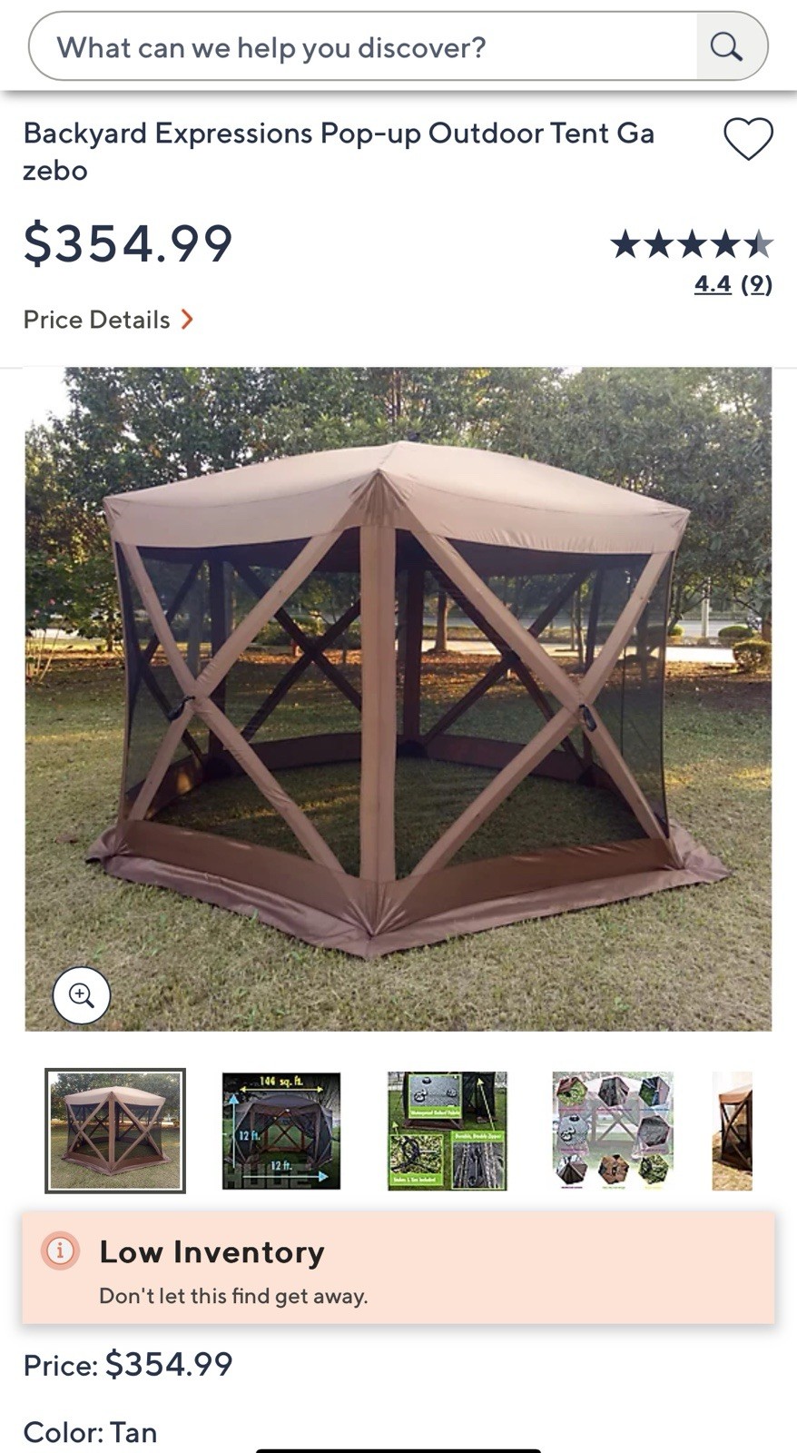 BACKYARD EXPRESSIONS PATIO · HOME · GARDEN Easy Up Popup Tent Camping Gazebo ... gallery