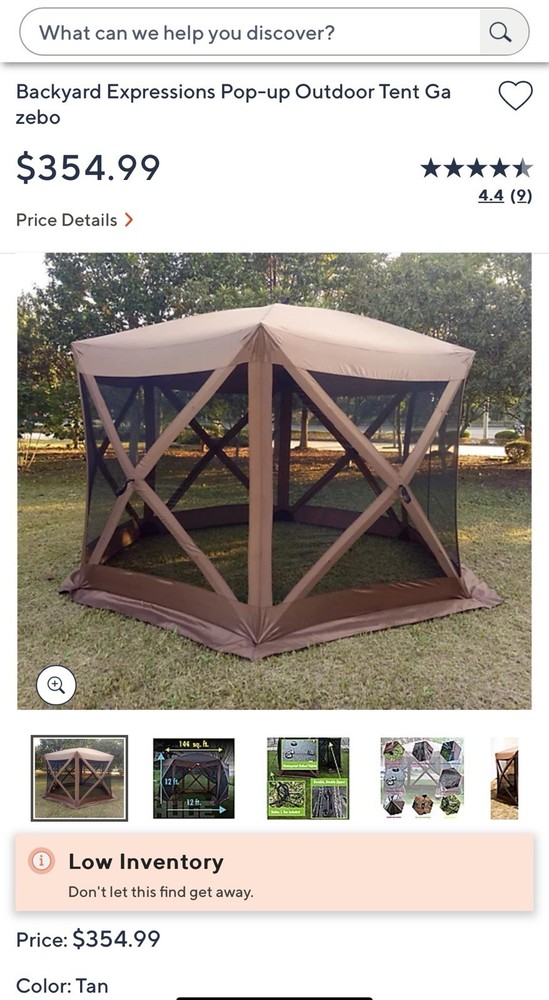 BACKYARD EXPRESSIONS PATIO · HOME · GARDEN Easy Up Popup Tent Camping Gazebo ...