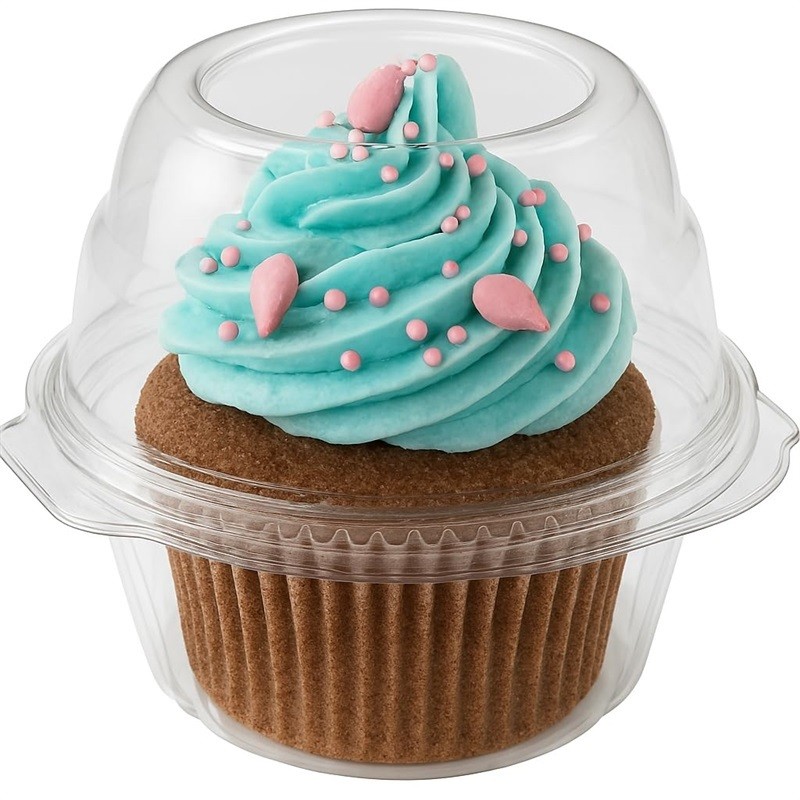 Stock Your Home Individual Plastic Cupcake Containers w/ Dome Lid 25 Count gallery