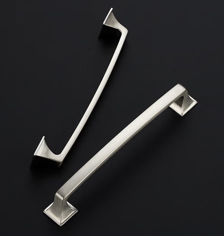 25 Pack Solid 6-1/4" Square Foot Cabinet Arch Pull Handles Brushed Nickel gallery