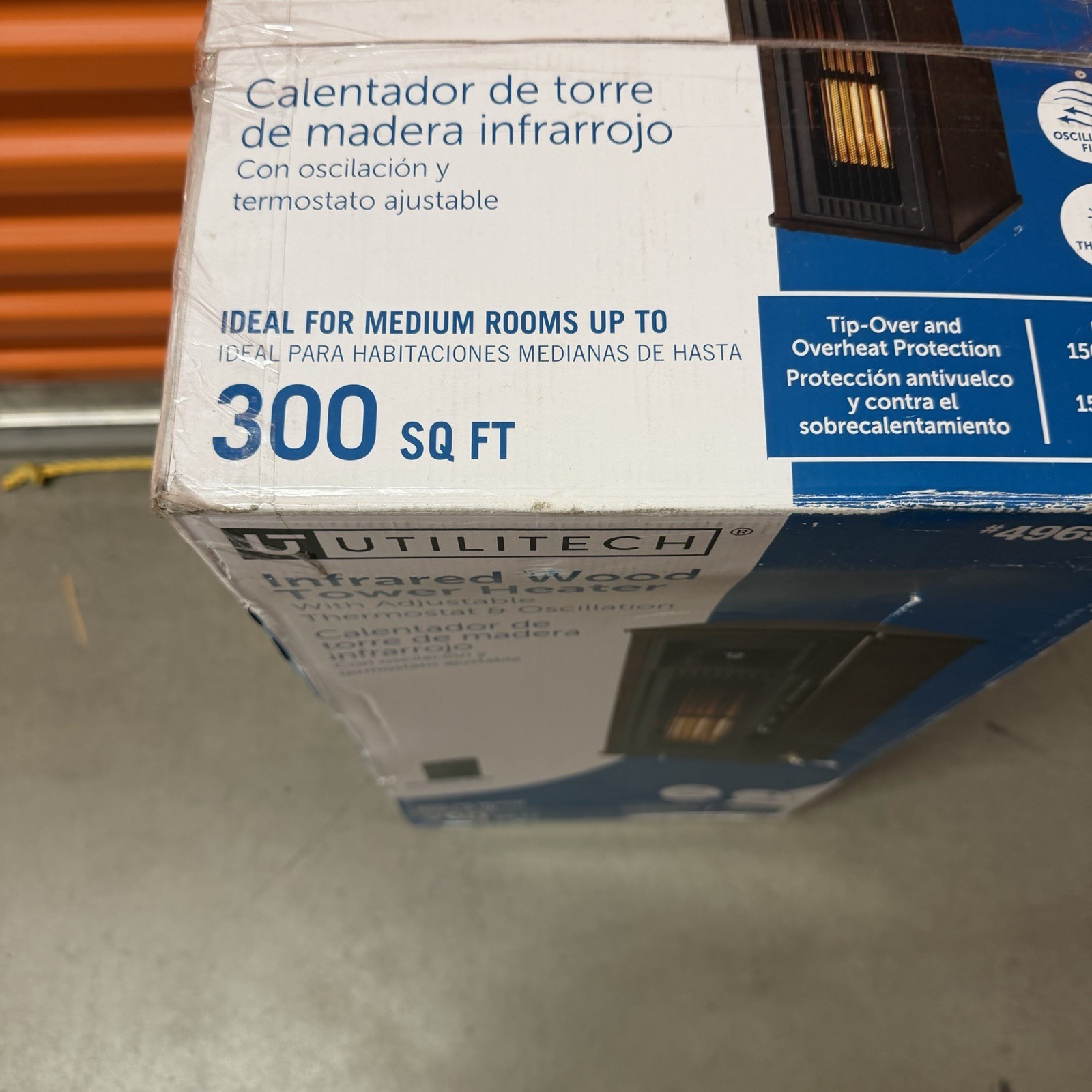 Utilitech Infrared Wood Tower Heater with Adjustable Thermostat and Oscillation gallery