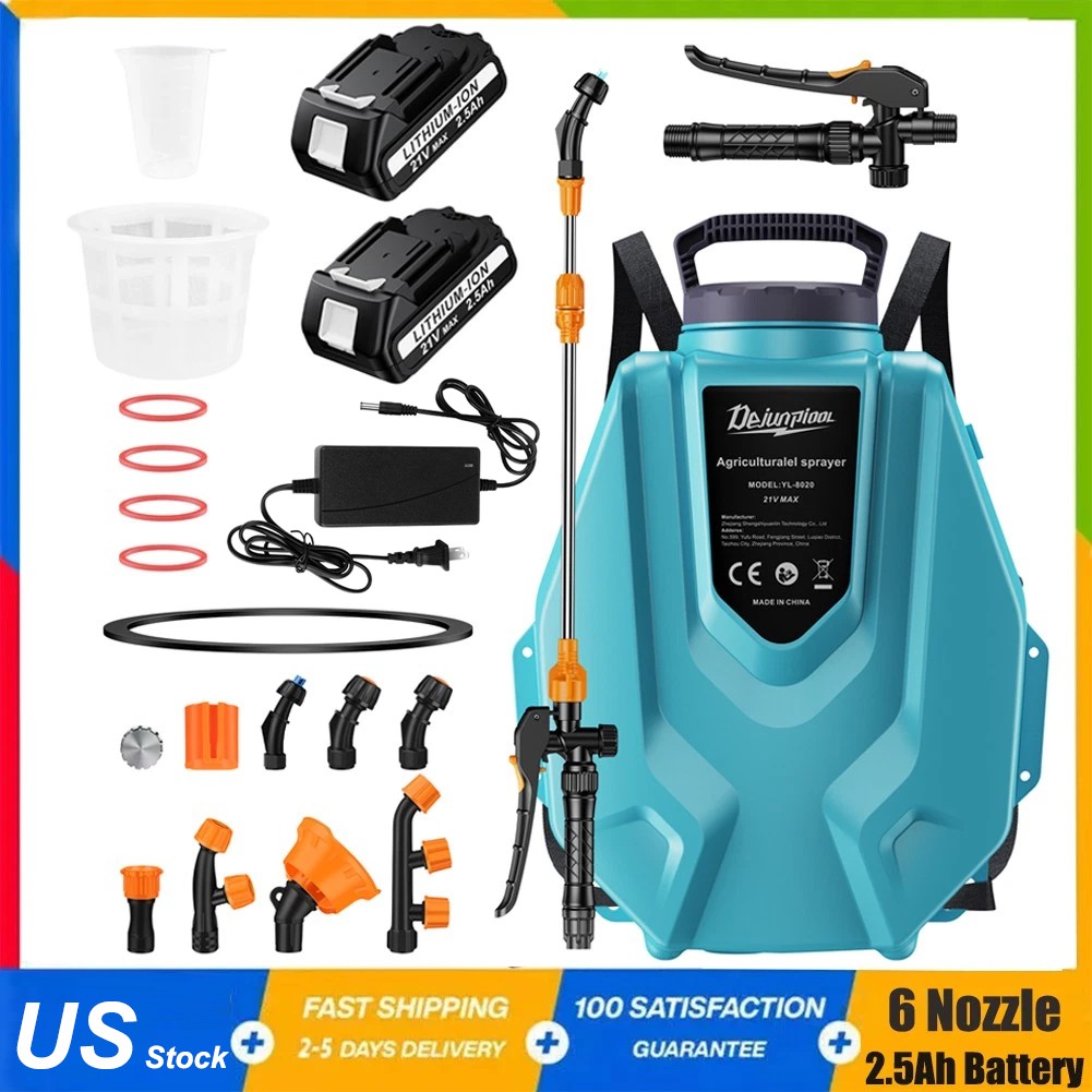 3.2 Gallon Battery Powered Weed Backpack Sprayer Farm Garden Pump Spray 6 Nozzle gallery