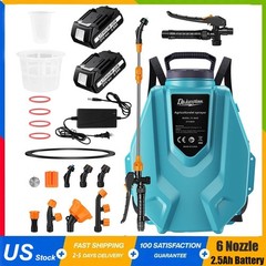 3.2 Gallon Battery Powered Weed Backpack Sprayer Farm Garden Pump Spray 6 Nozzle