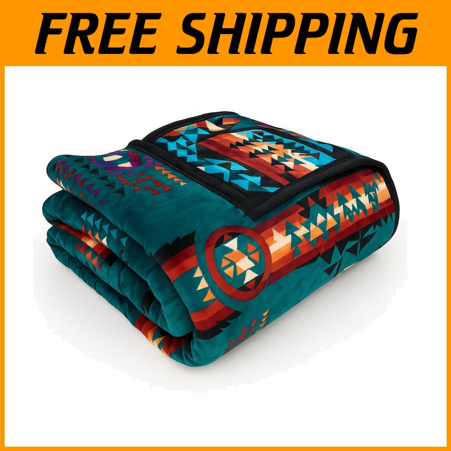 Aztec Blanket Fleece, Reversible Southwest Throw= gallery