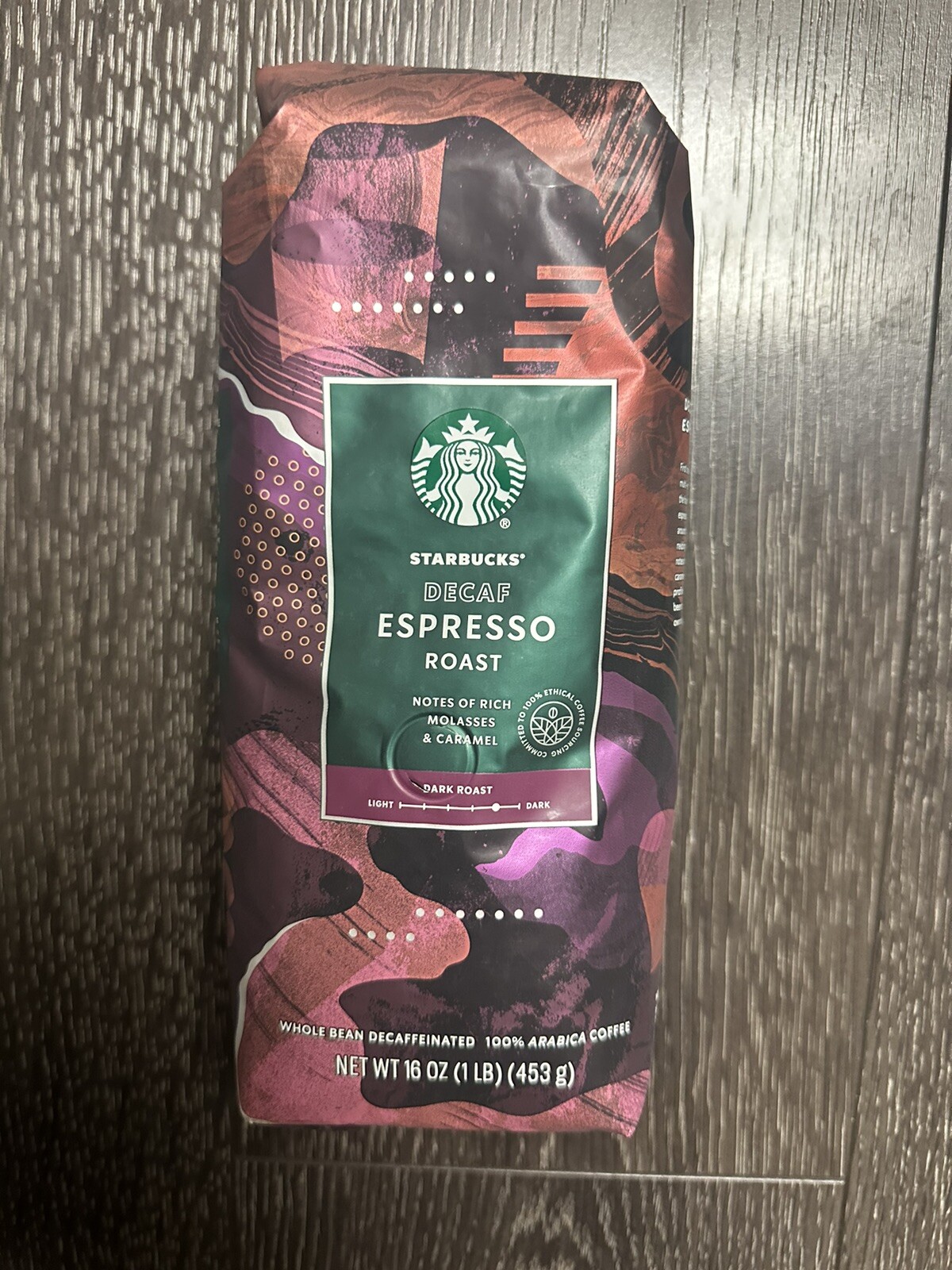 Decaf Expresso Dark Roast Whole Bean Starbuck Coffee 1lb Bag (price Per Bag) gallery