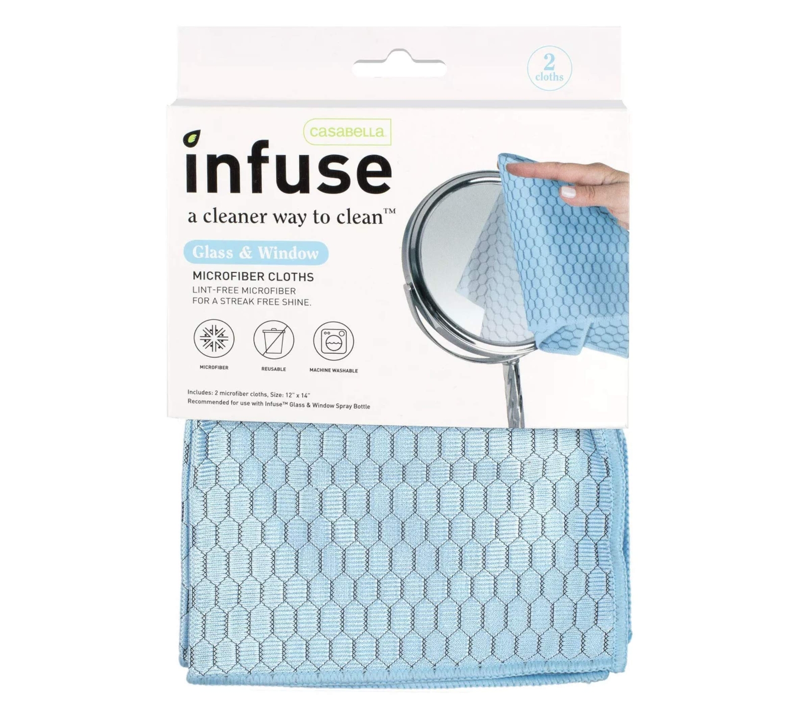 Infuse Glass & Window Microfiber Cloths, 2 Count gallery