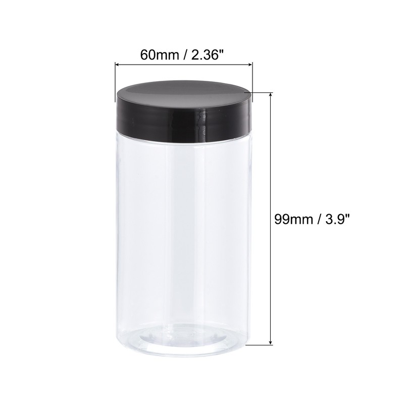 8oz/ 250ml Round Plastic Jars with Black Screw Top Lid for Storage 4Pcs gallery
