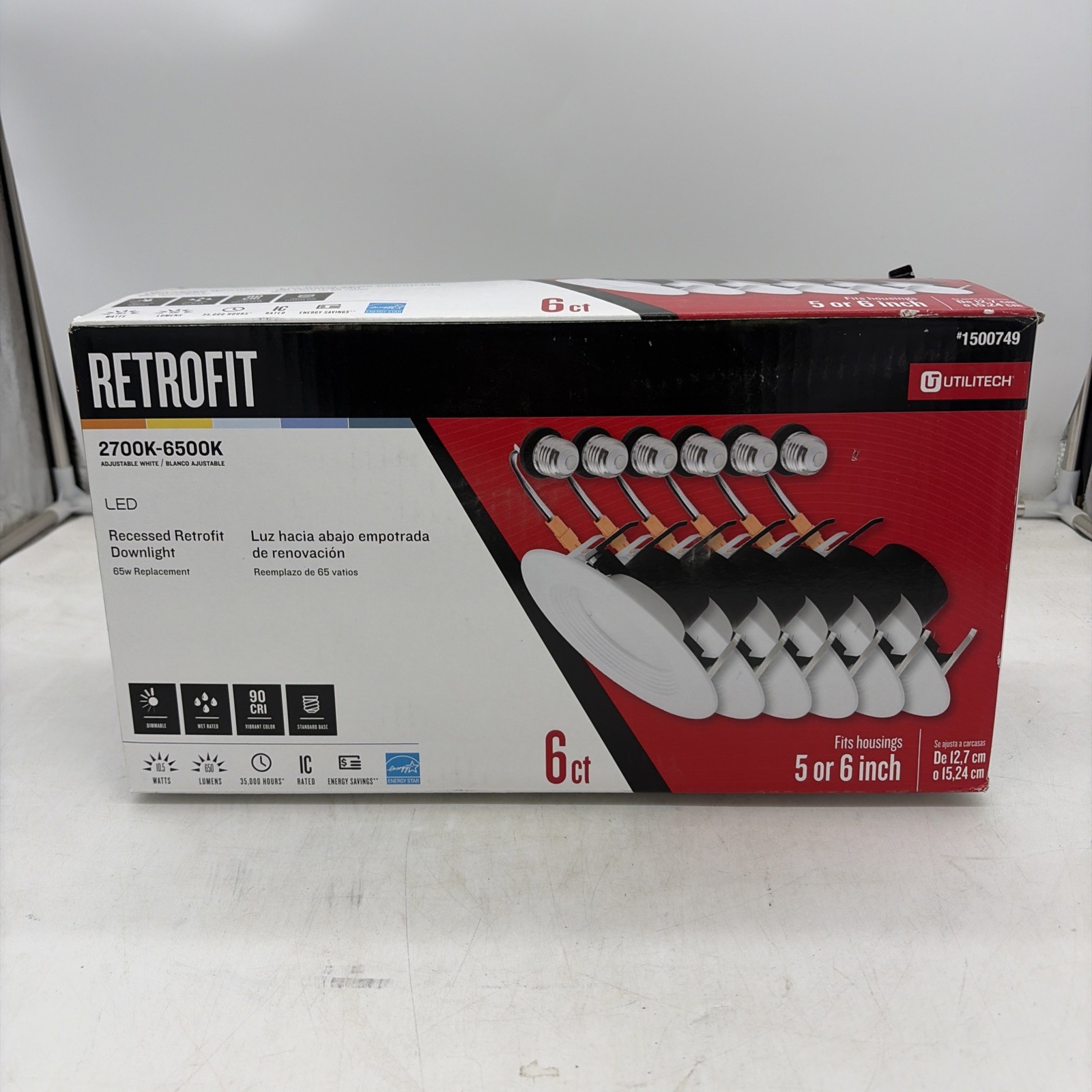 Utilitech 6-Pack 65-Watt Recessed Retrofit Downlight #1500749 SHIPS DAILY gallery