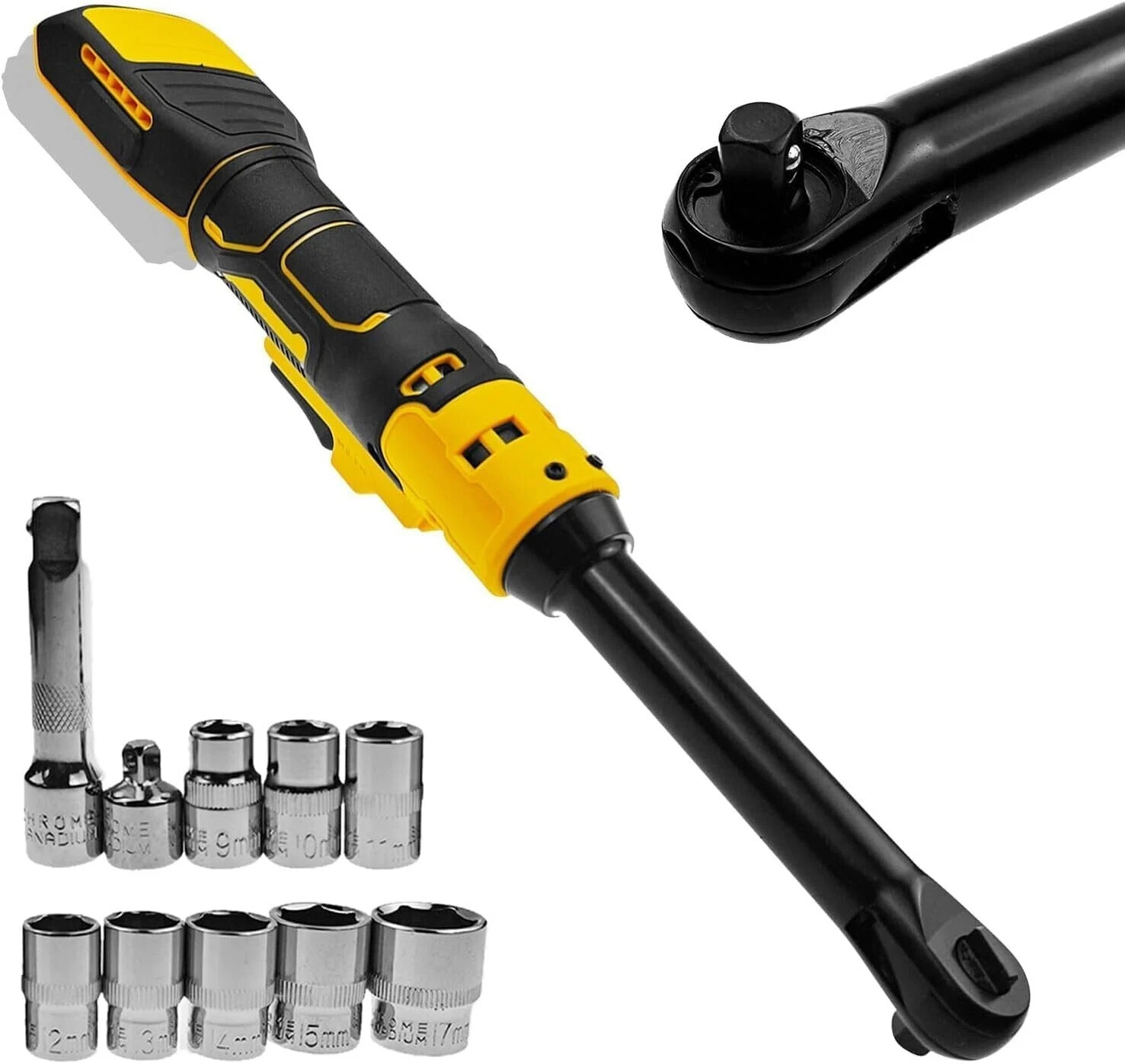 3/8" Extended Cordless Ratchet Wrench Compatible with Dewalt 20V Batteries, 100N gallery
