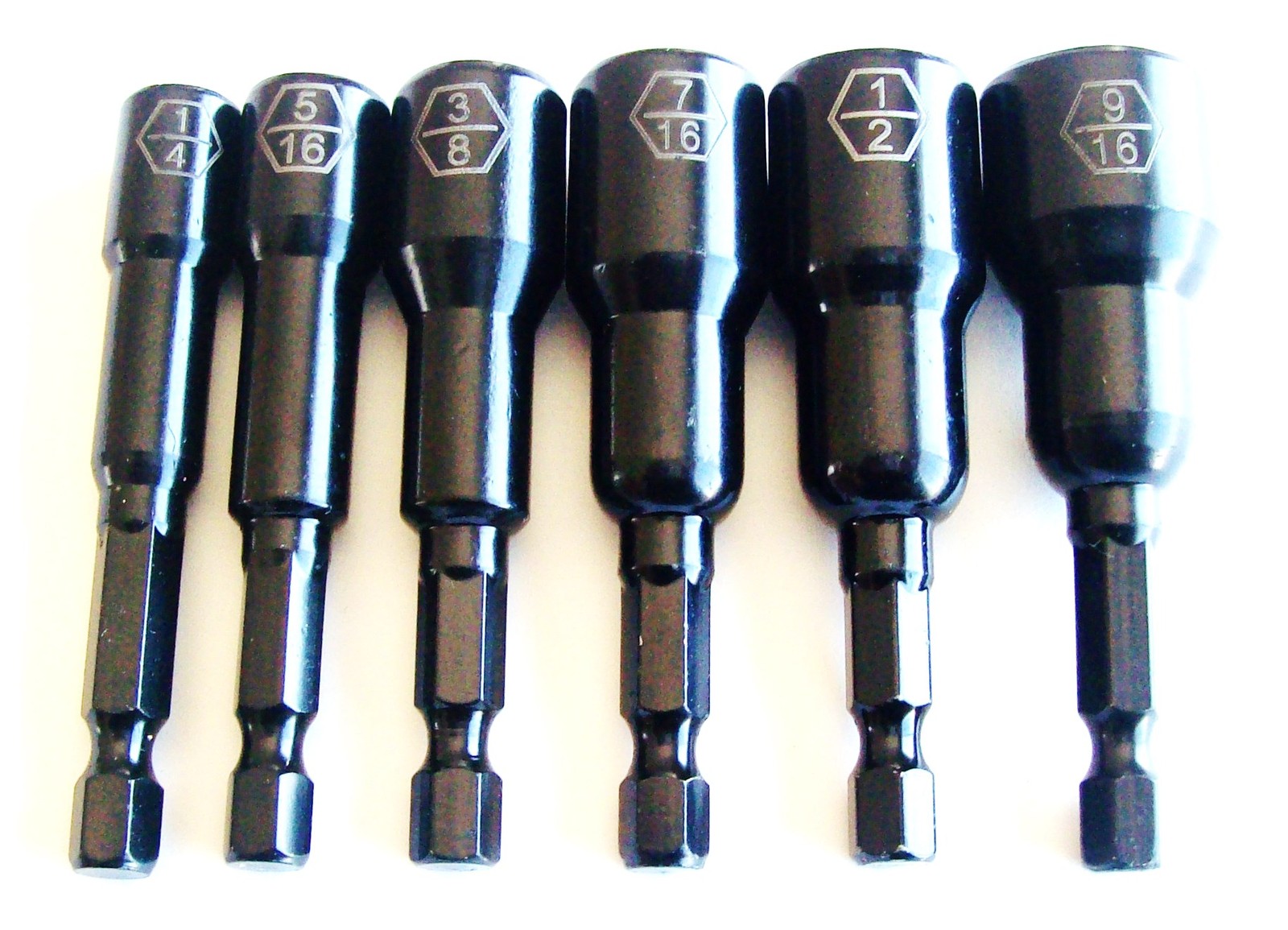6pc GOLIATH INDUSTRIAL 2-9/16 IMPACT MAGNETIC NUT DRIVER SETTER SET LASER ETCHED gallery