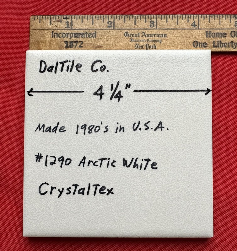 1 pc. Mayan White: Glossy Ceramic Tile by Daltile 4-1/4" Tiny, Bumpy, Dimple gallery