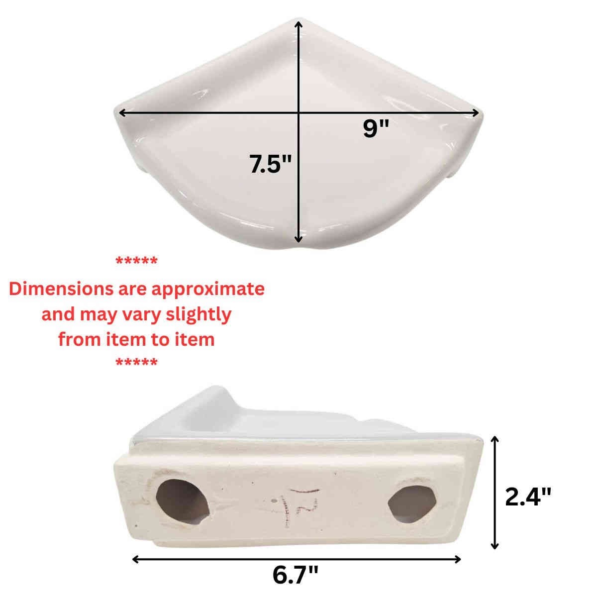 SereneDrains Round Small Ceramic Corner Shelf for Shower Bathroom Wall Tile gallery