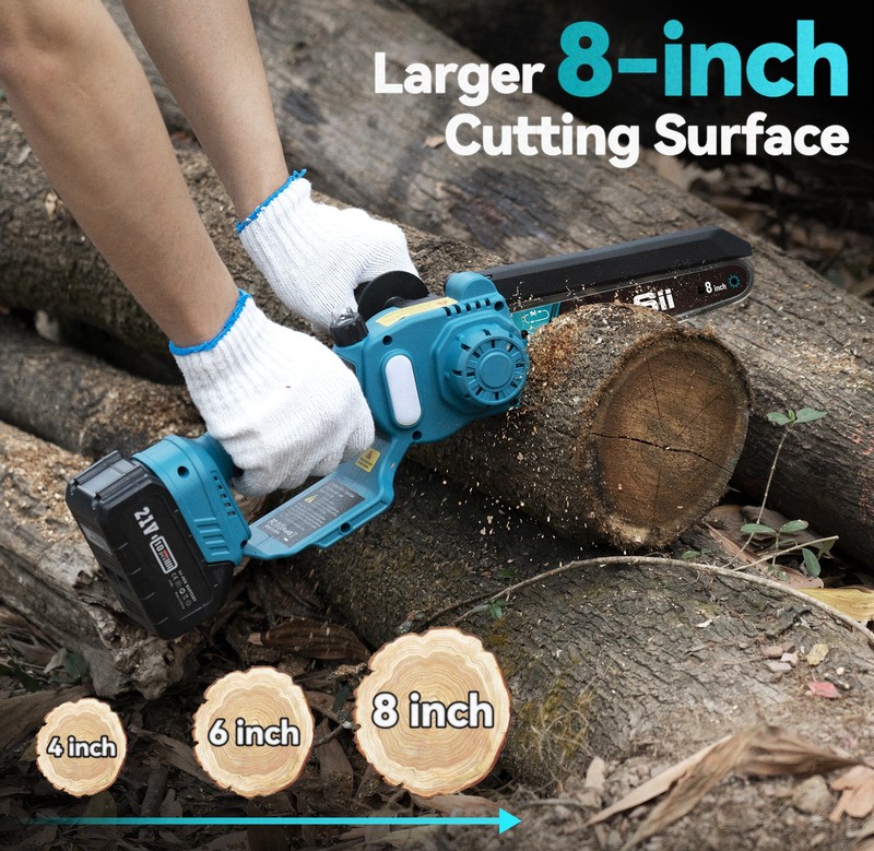 Seesii Cordless Pole Saw 8" Mini Chainsaw 10ft Reach Pole Saw for Trimming 2x4.0 gallery