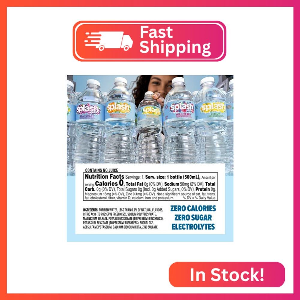 SPLASH REFRESHER Flavored Water Bottles, Mandarin Orange Flavor - 6-Pack, 16.9 F gallery