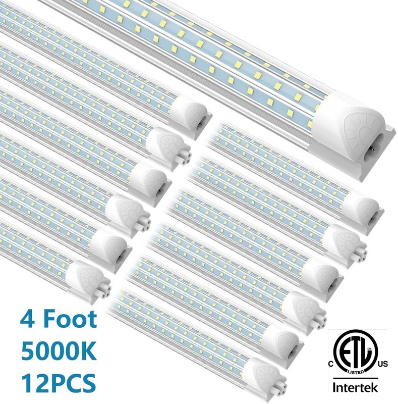 JESLED T8 Led Light 4FT D Shape 50W 5000K Linkable LED Shop Light for Garage ETL gallery