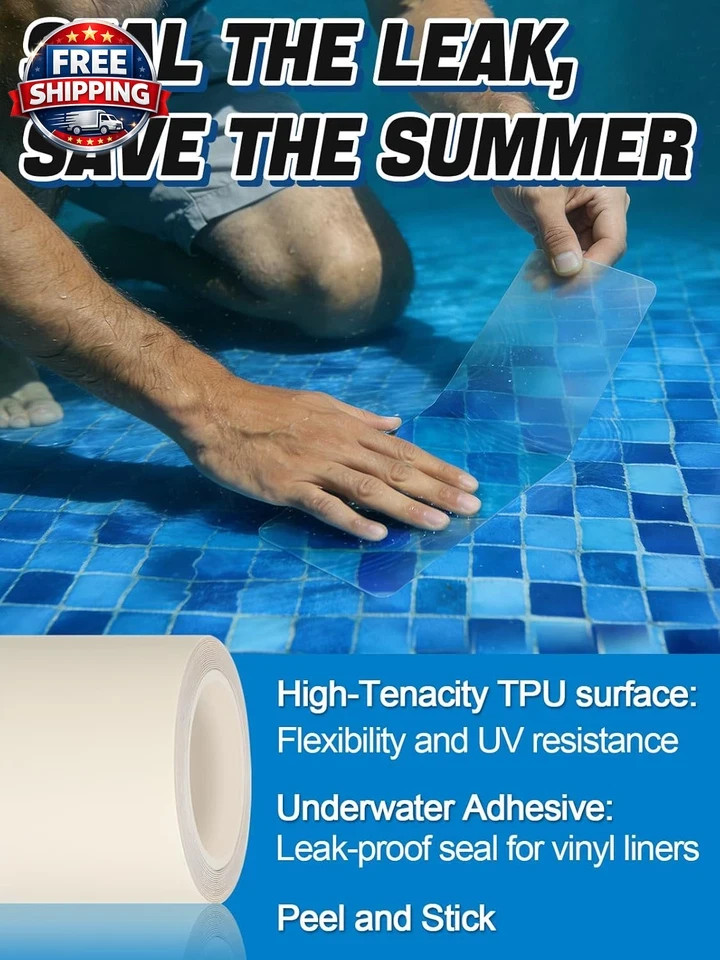 High-Viscosity Clear TPU Pool Patch Repair Kit - Underwater Patching, Self-Adhes gallery